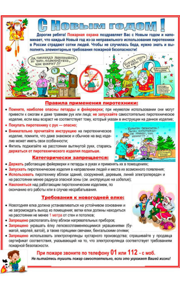 Правила пожарной безопасности во время новогодних праздников.