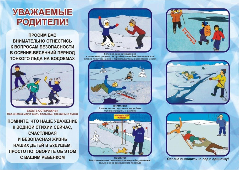 Правила поведения зимой на открытых водоемах.